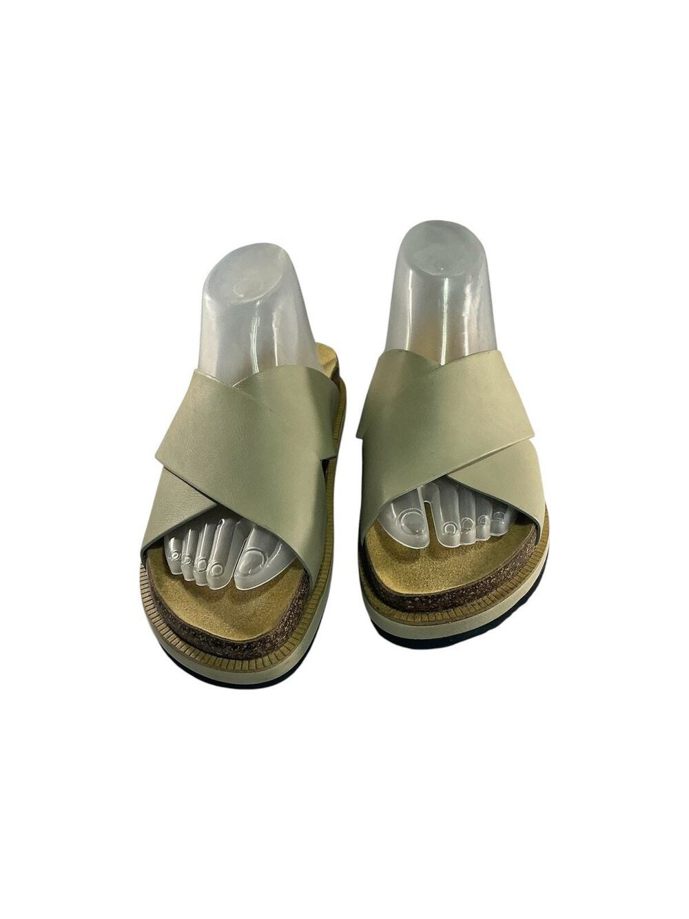 FREE PEOPLE Womens Sidelines Footbed Slides Sandals Sz 40 US 9 CrissCross Tan